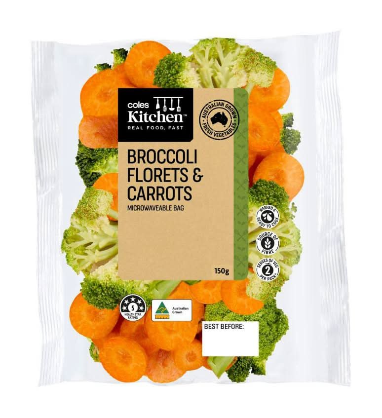 Coles Kitchen Carrot & Broccoli Florets 150g