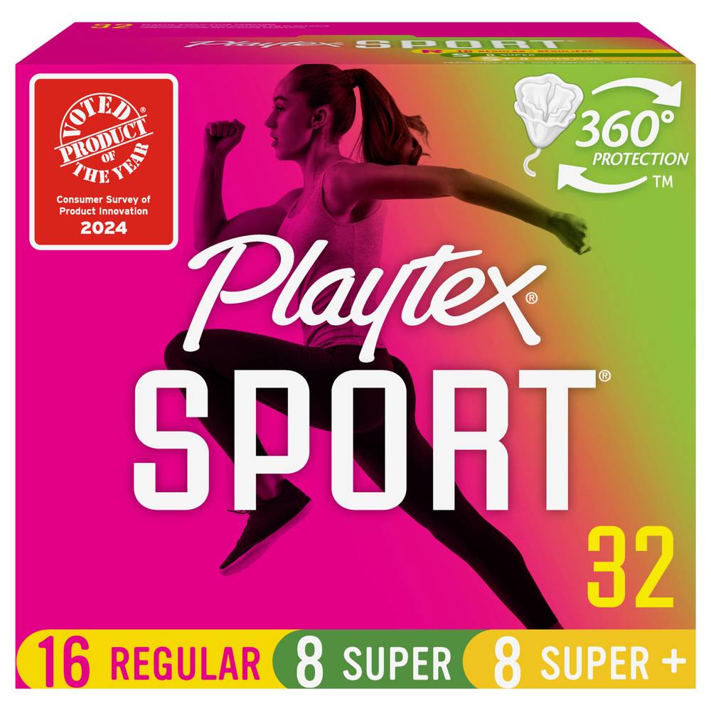 Playtex Sport Regular Super Plus Plastic Applicator Tampons