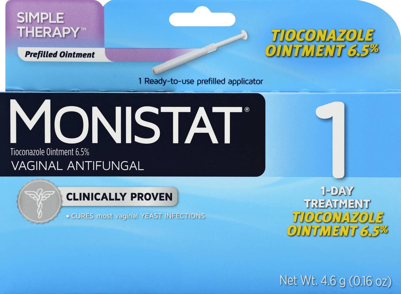 Monistat 1 Day Treatment Prefilled Applicator Vaginal Antifungal