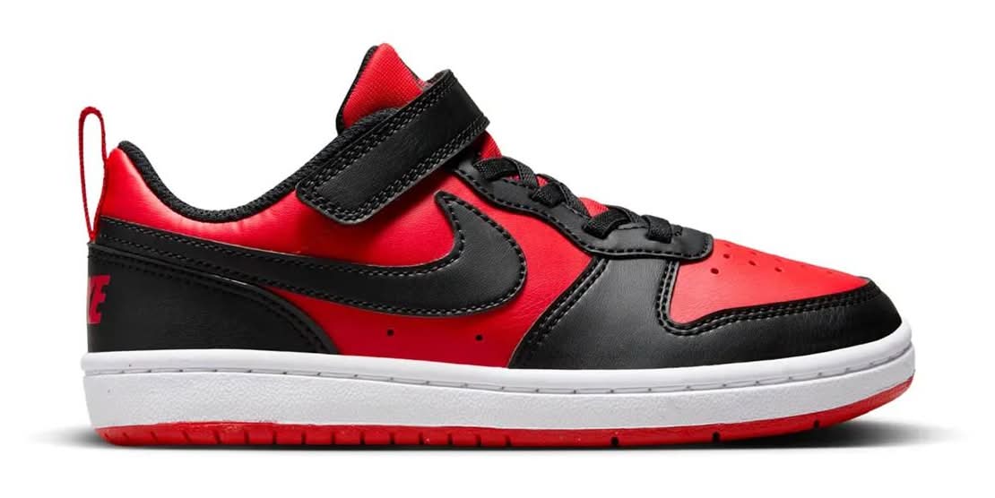 Nike Court Borough Recraft Low Sneaker - Kids' (Red Medium - 2 Youth)
