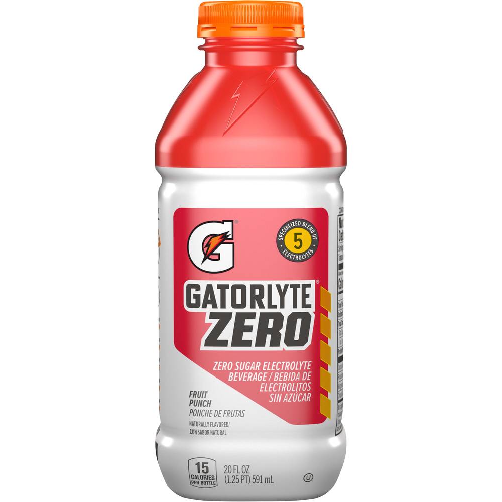 Gatorlyte Zero Sugar Electrolyte Beverage (20 fl oz) (fruit punch)