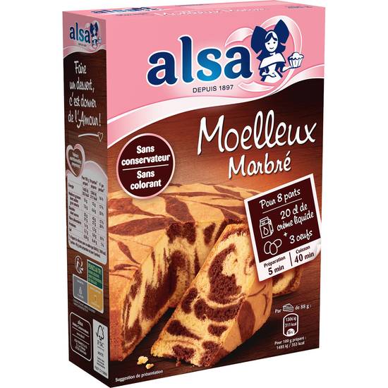 Alsa - Préparation gâteau moelleux marbré