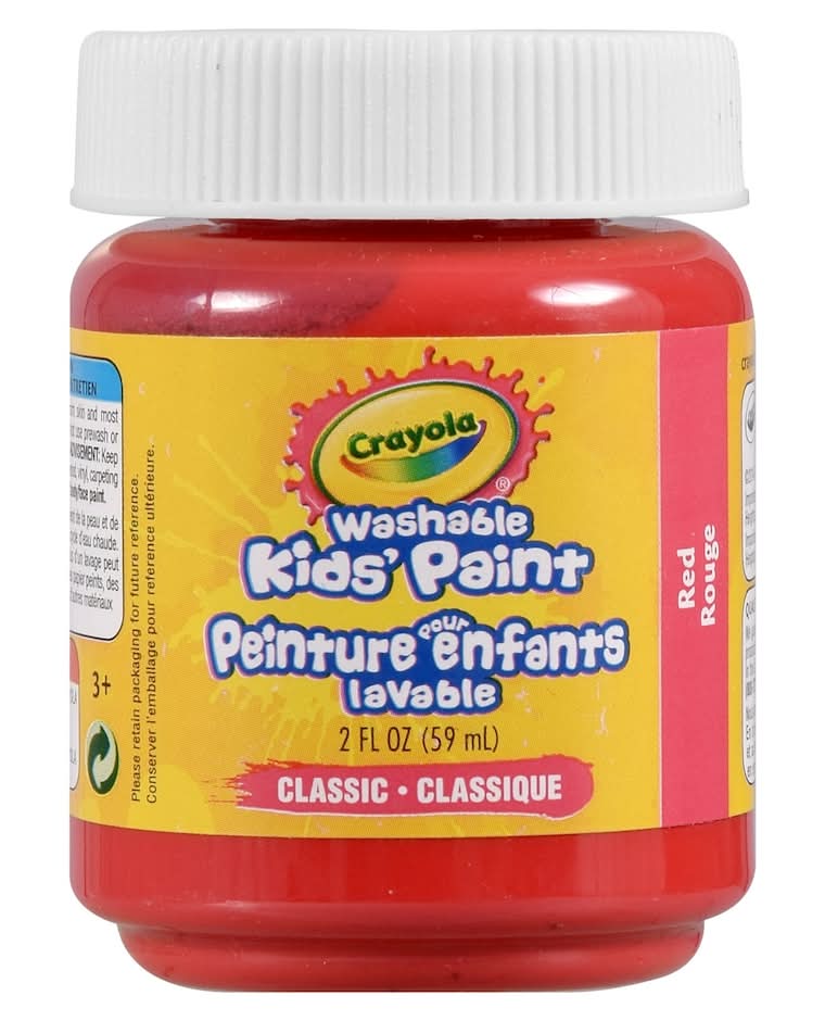 Crayola Classic Washable Kids' Paint For Ages 3+ Years, Red (2 fl oz)