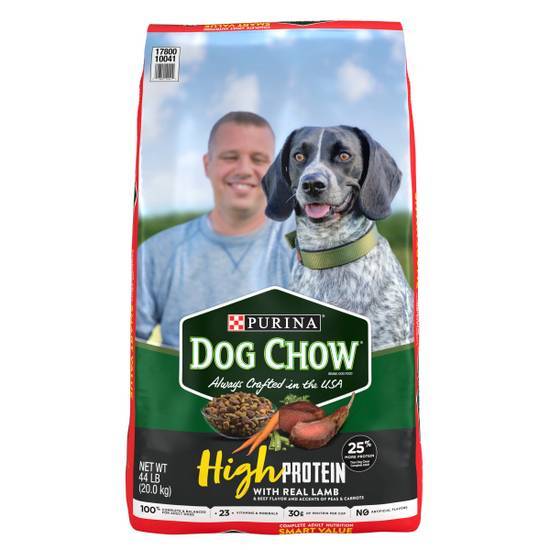 Purina Dog Chow High Protein Dry Dog Food, High Protein Recipe With Real Lamb & Beef Flavor - 44 Lb. Bag