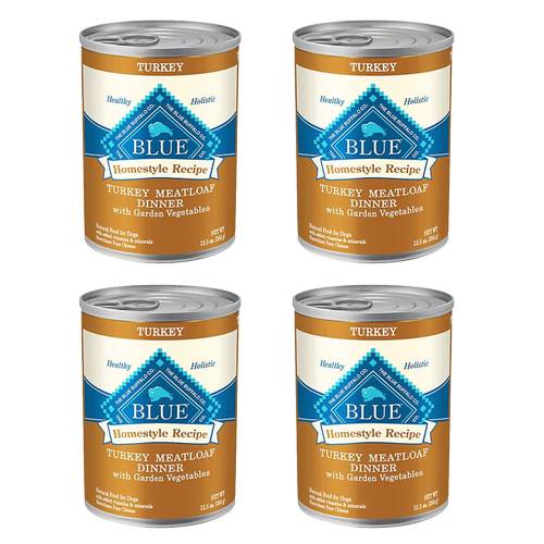 4 Ct Blue Buffalo Homestyle Recipes Turkey Meatloaf Wet Dog Food 12.5oz