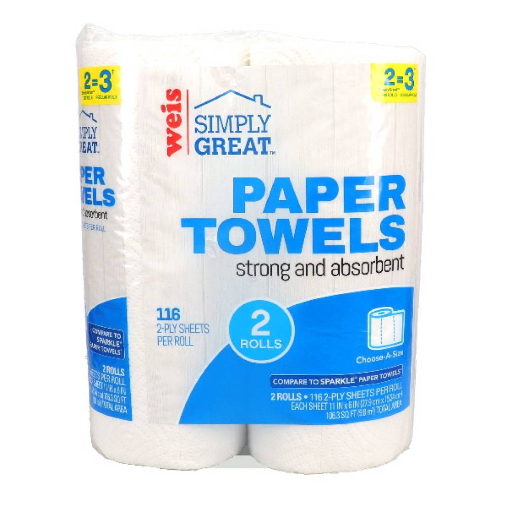 Weis Markets Simply Great Paper Towels Rolls, A Size (2 ct)