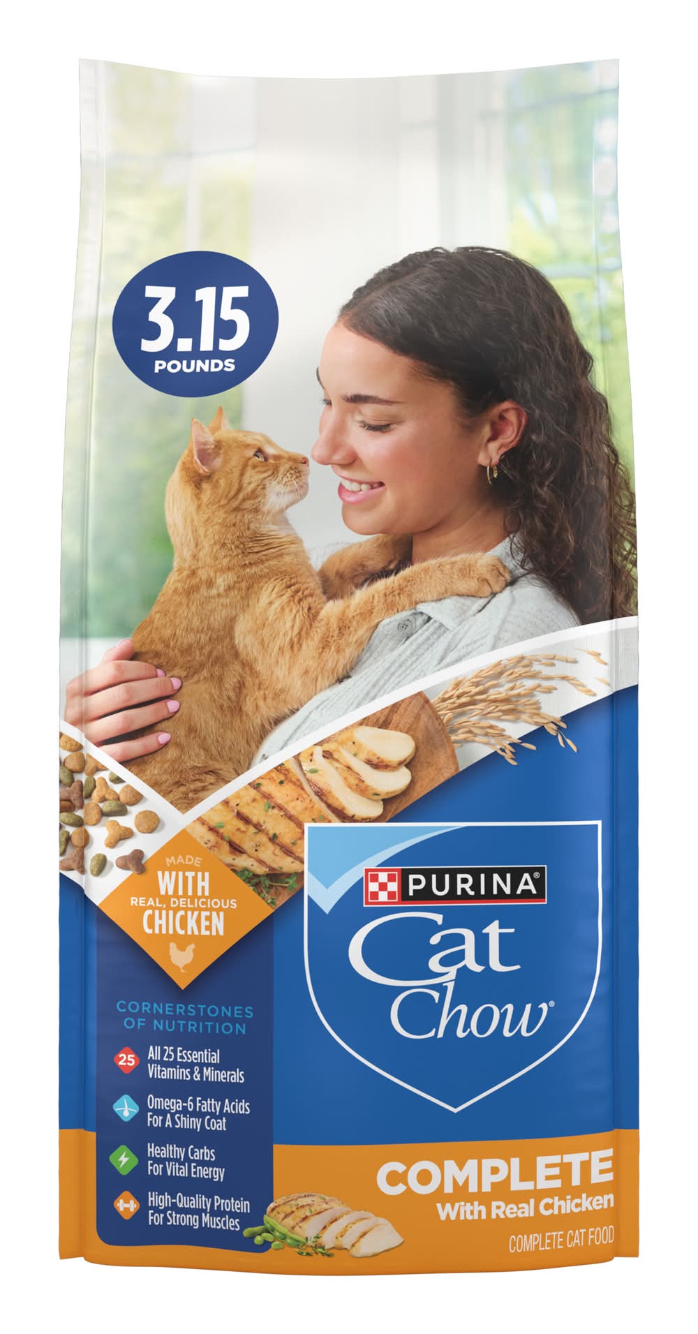 Purina Cat Chow Complete High Protein Dry Cat Food, Chicken (3.15 oz)