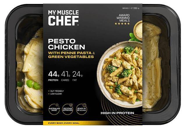 My Muscle Chef Pesto Chicken With Penne & Green Vegetables 330g