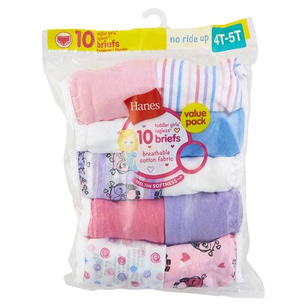 Hanes Toddler Girls' Cotton Brief Underwear (4t-5t/assorted)