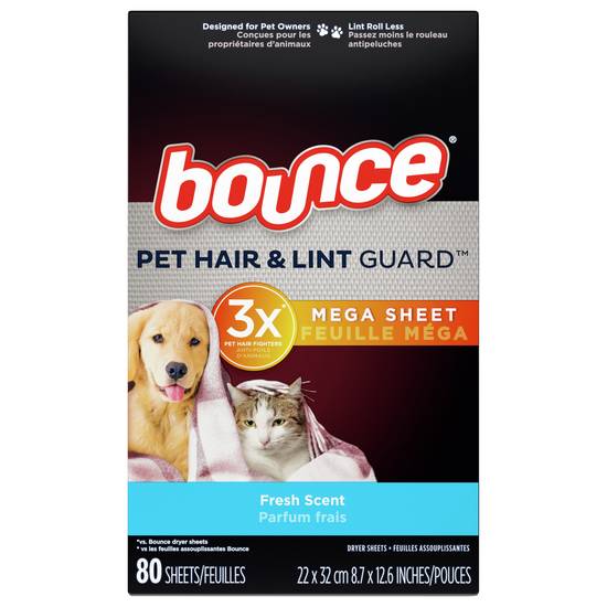 Bounce Pet Hair and Lint Guard Mega Sheets (80 ct)