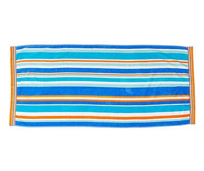 Stripe Cabana Beach Towel (blue & orange )