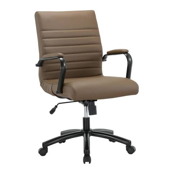 Realspace® Modern Comfort Winsley Bonded Leather Mid-Back Manager's Chair, Brown/Black