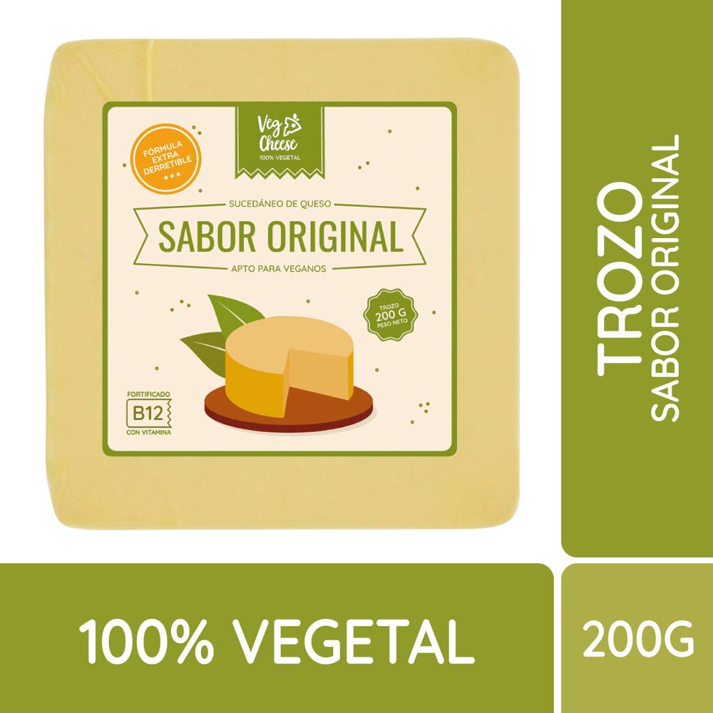 Queso vegetal sabor original (trozo 200 g)