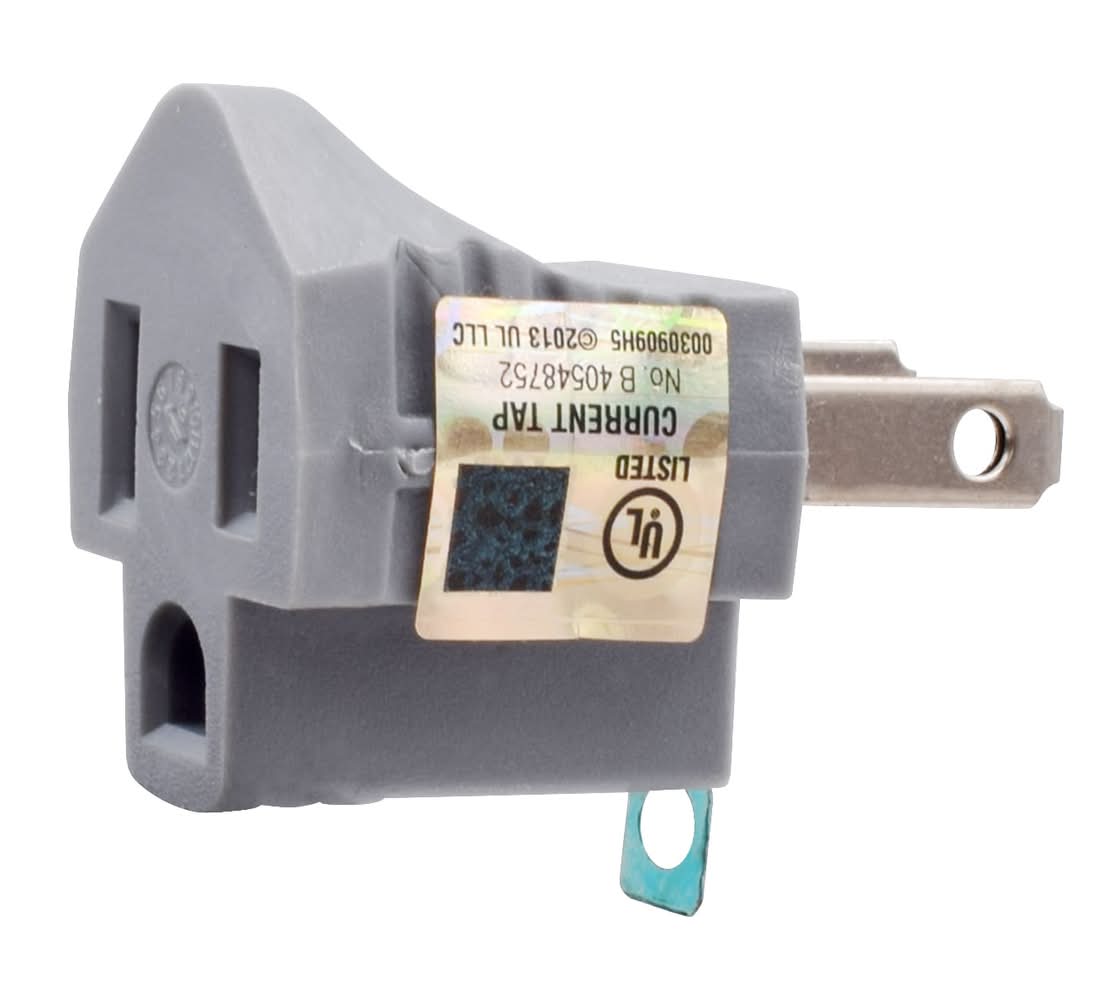 Project Source Adapter 15 -Amp 2-wire to 3-wire Single to single Gray Basic Standard Adapter