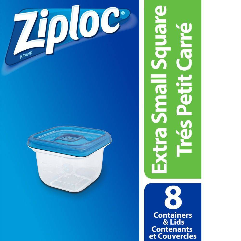 Ziploc très petits contenants carrés 118 ml (8 un) - square containers xs (1 set)