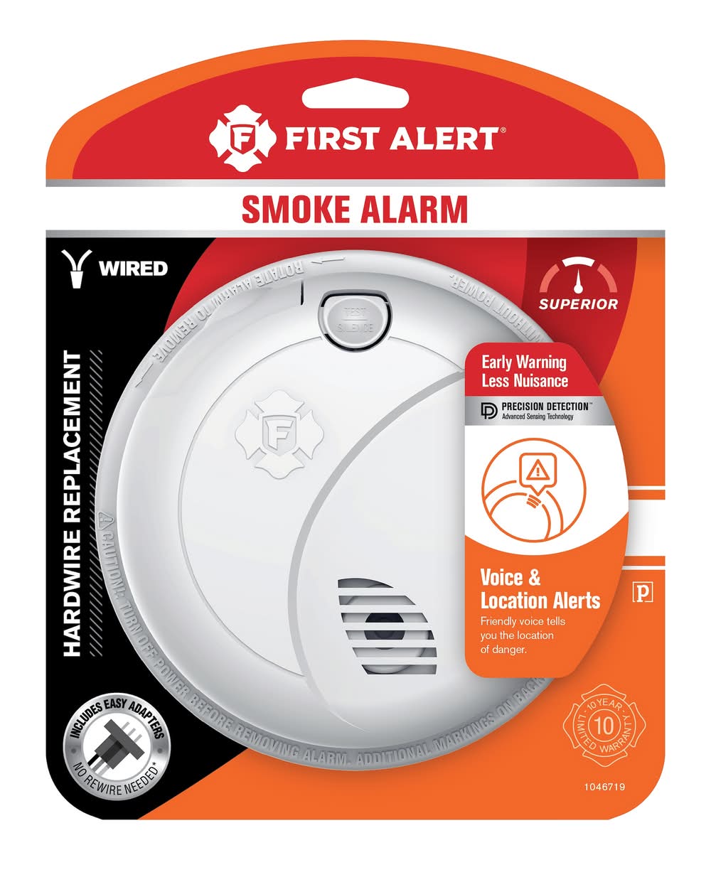 First Alert Hardwired (with Battery Back-up) Photoelectric Smoke Detector with Voice Alert