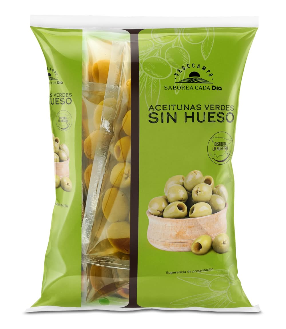 Aceitunas Verdes Sin Hueso Vegecampo De Dia Bolsa 3 X 75 G