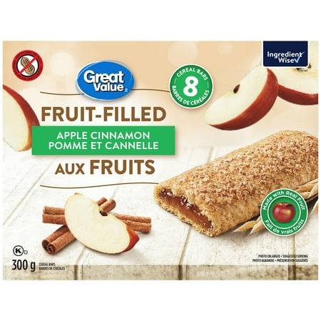 Great Value Fruit Filled Cereal Bars, Apple-Cinnamon (300 g, 8 ct)