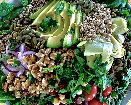 Order The Hearty Vegan Bowl with Balsamic Dressing  food online from The Salad Bowl store, Oakland on bringmethat.com