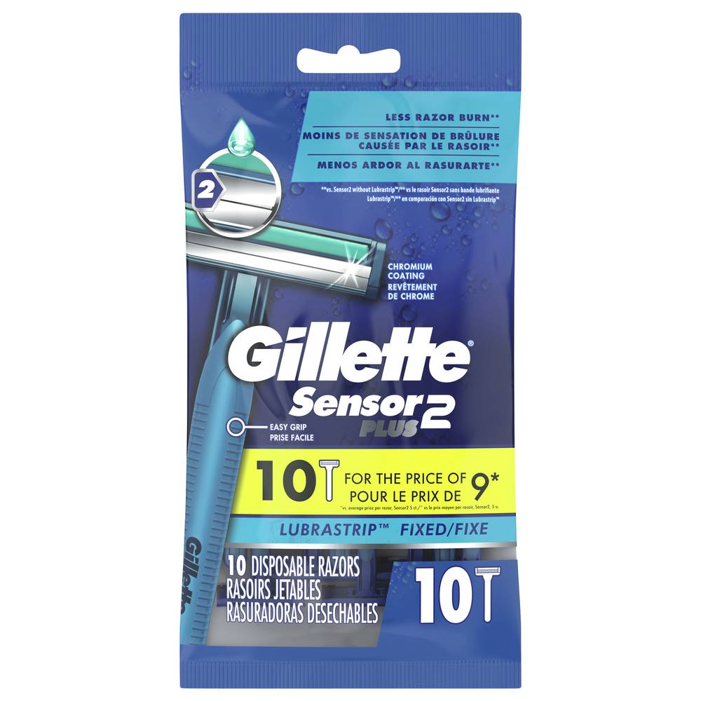 Gillette Sensor Plus 2 Disposable Razors (10 ct)