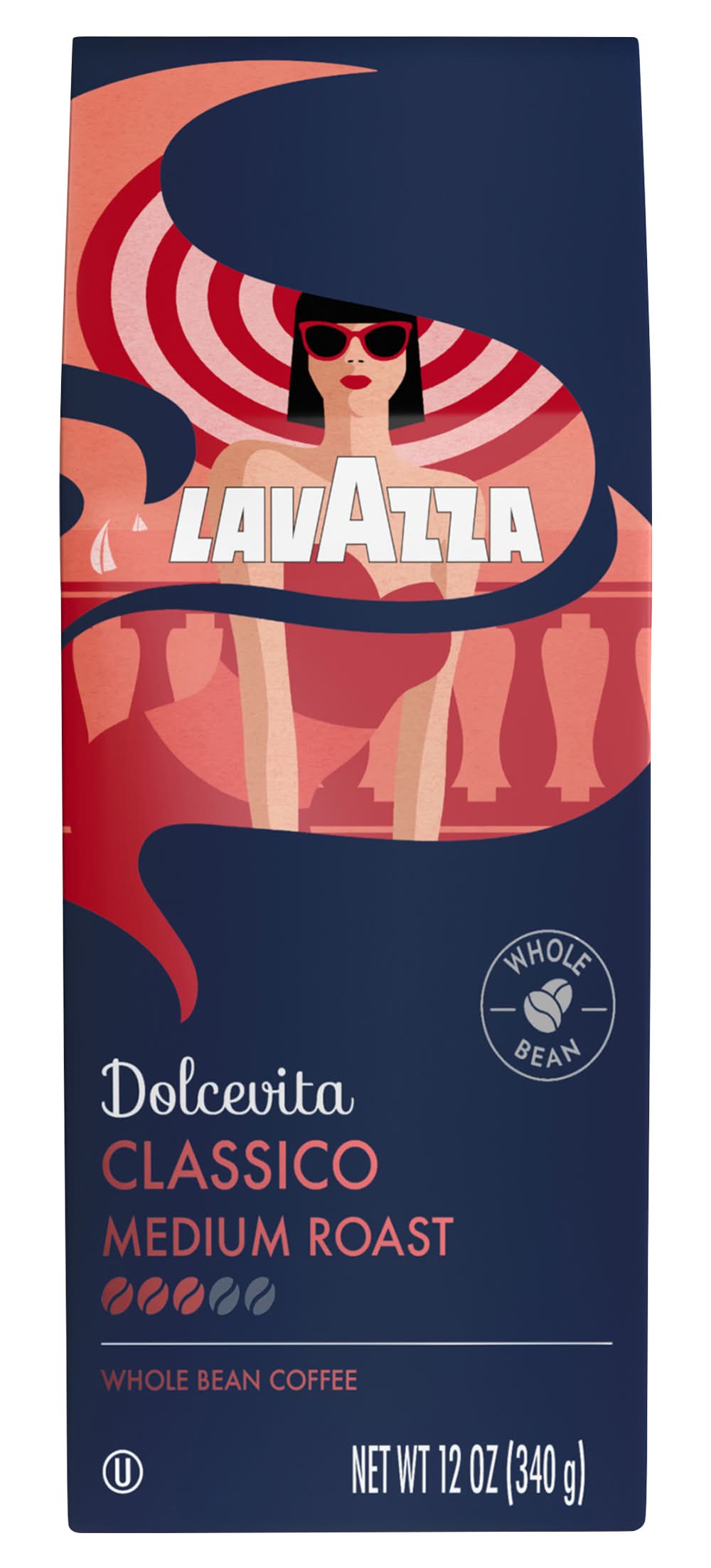 Lavazza Whole Bean Classico Medium Roast Coffee (12 oz)