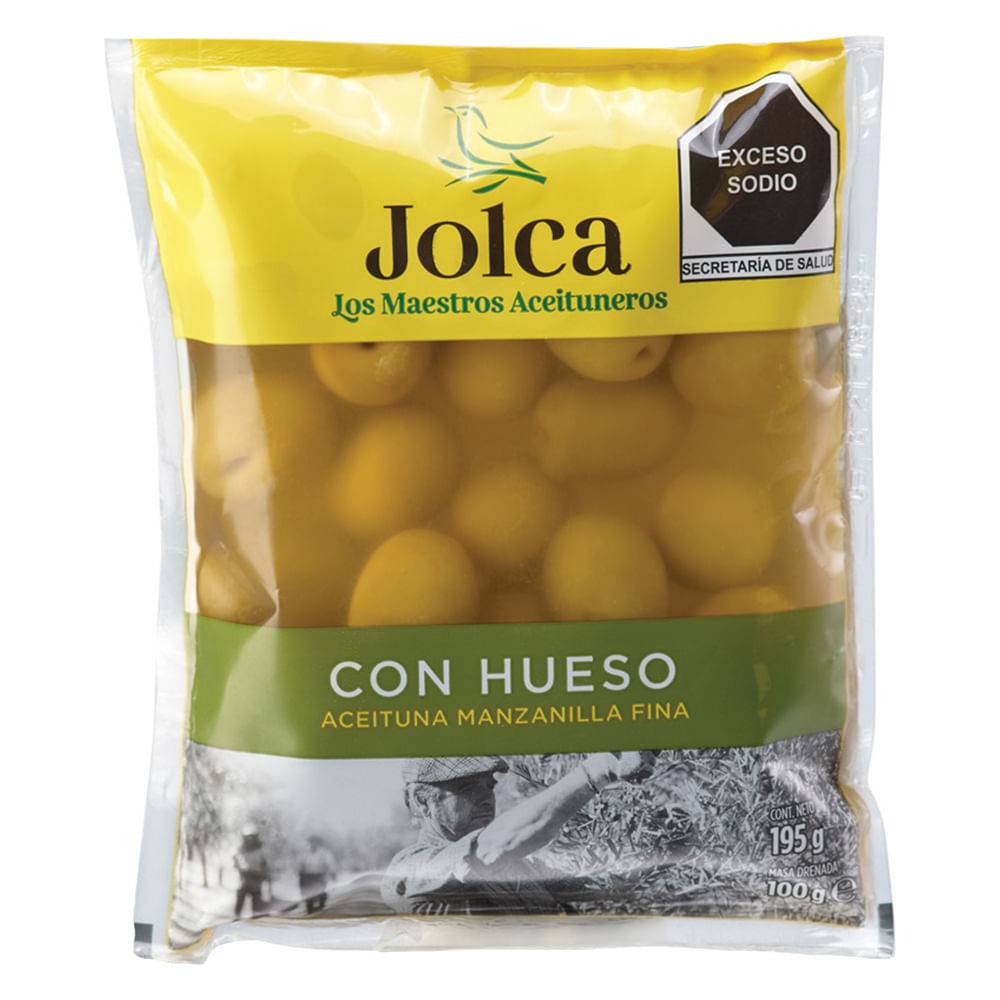 Jolca · Aceitunas verdes manzanilla fina con hueso (195 g)