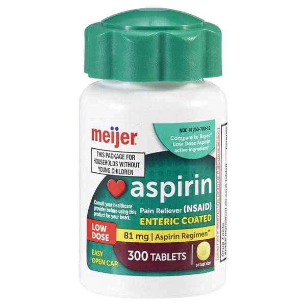 Meijer Enteric Coated Aspirin 81 mg Tablets (300 ct)