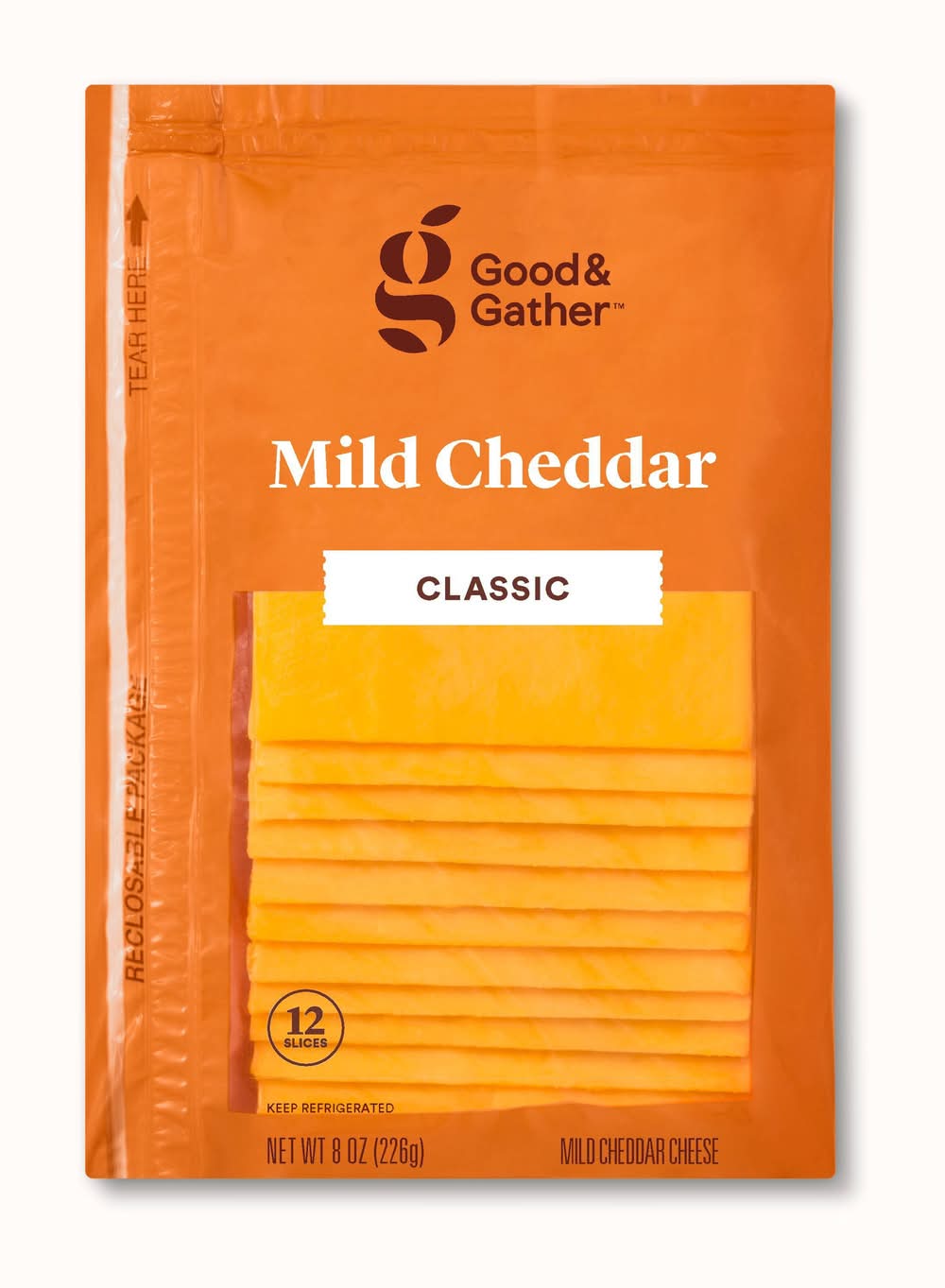 Good & Gather Mild Cheddar Deli Sliced Cheese (8 oz, 12 ct)
