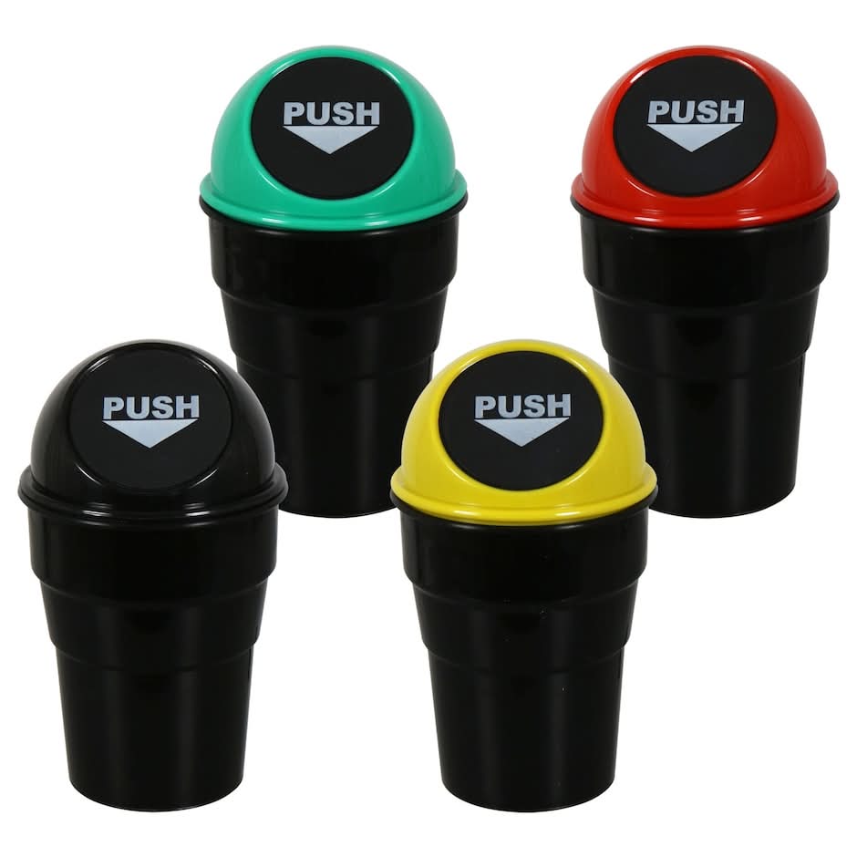 Driver's Choice Mini Garbage Cans with Lids for Vehicles, 6.75x3.75 in.