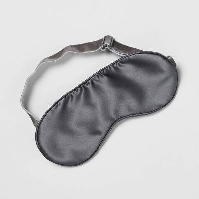 Casaluna Solid Silk Eye Mask, Dark Gray