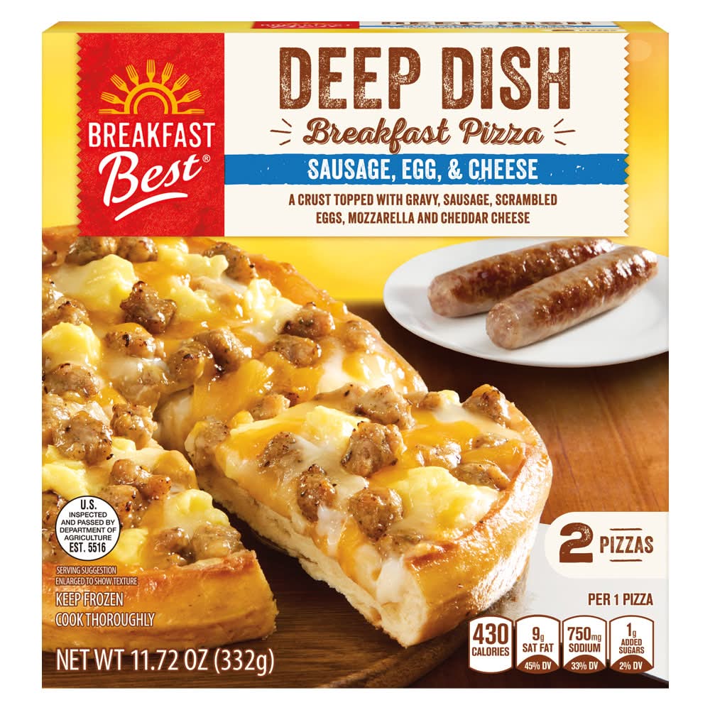 Breakfast Best Deep Dish Breakfast Pizza, Sausage Egg & Cheese (11.72 oz, 2 ct)