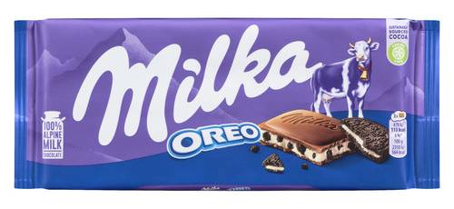Milka oréo au chocolat (100 g) - oreo chocolate bar (100 g)