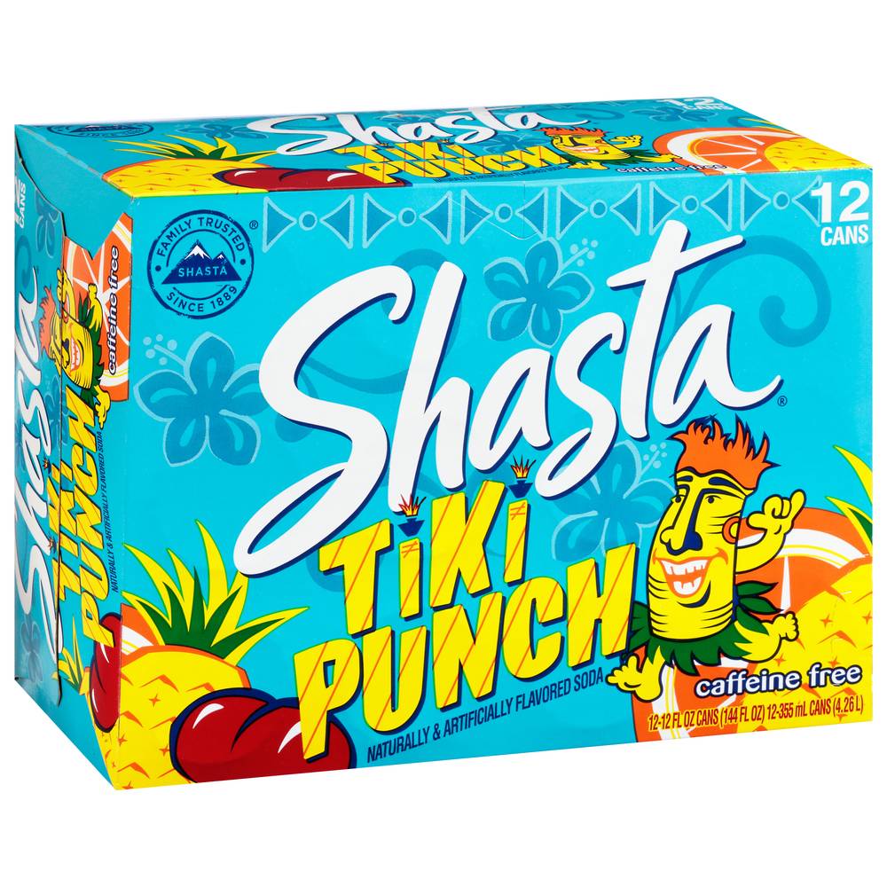 Shasta Caffeine Free Tiki Punch Soda (12 ct, 12 fl oz)