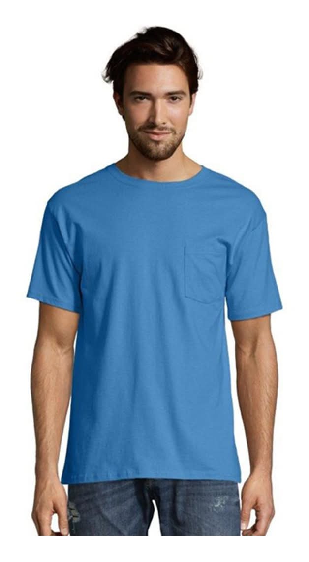 Hanes Men'S Short Sleeve Pocket Tee - Denim Blue 3x