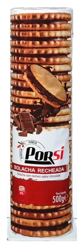 PorSi - Bolachas com recheio de chocolate, 500 g