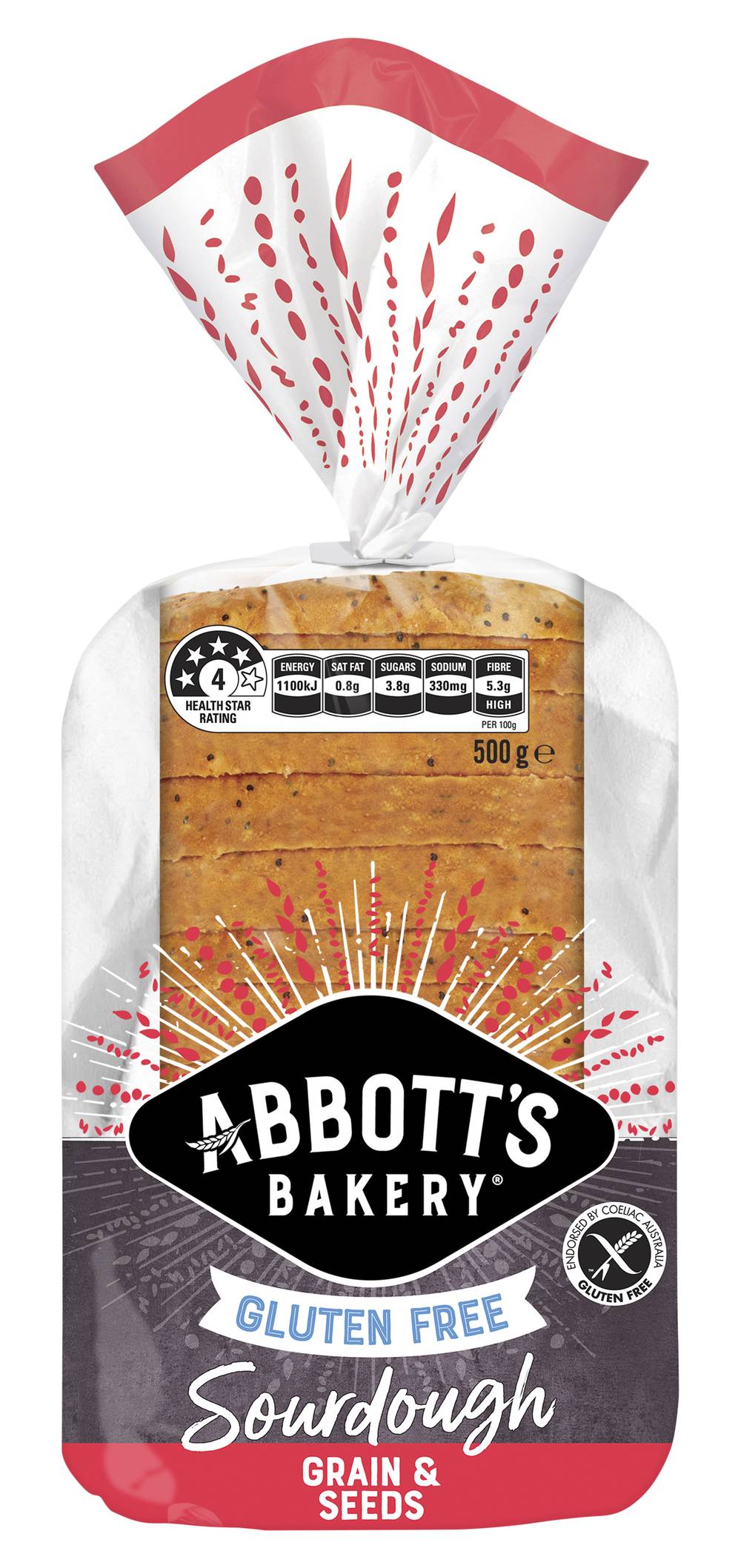 Abbott's Bakery Gluten Free Sourdough Grains & Seeds Bread (500kg)