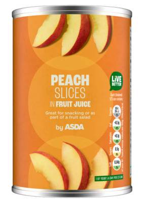 Asda Peach Slices in Fruit Juice 411g