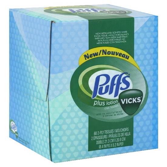 Puffs Vicks Plus Lotion 2-ply Tissues (8.4 x 8.2 in)