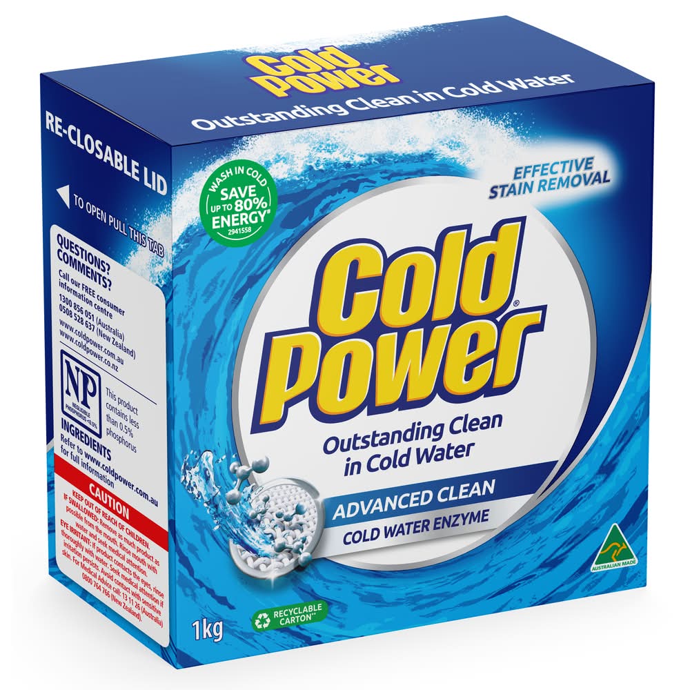 Cold Power Regular Advanced Clean Powder Laundry Detergent (1kg)