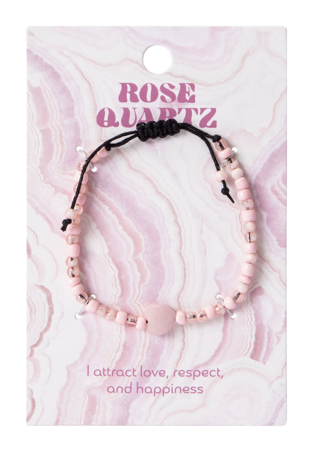 Semi-Precious Stone Heart Necklace Rose Quartz