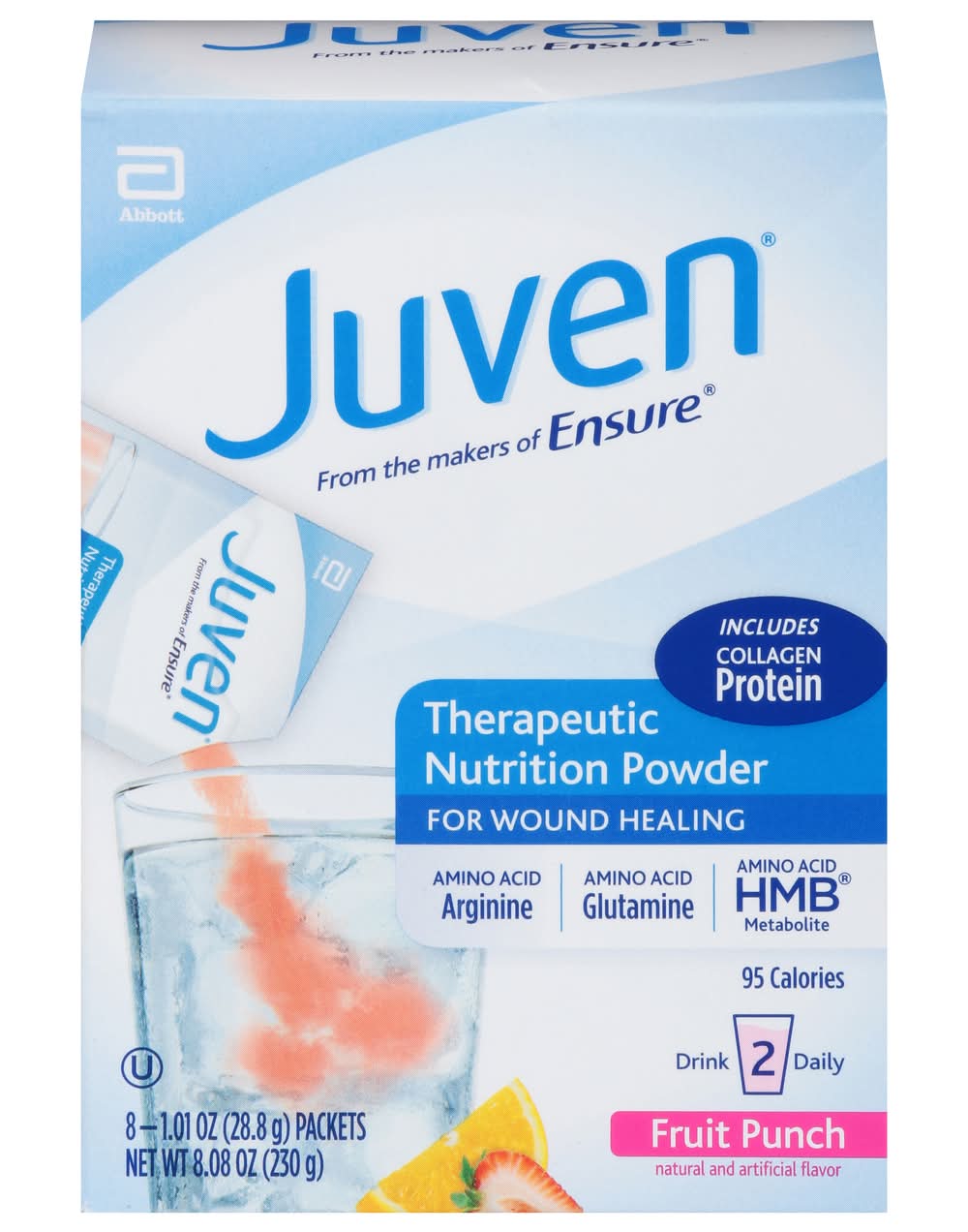 Juven Therapeutic Nutrition Powder, Fruit Punch (8 x 1.01 oz)