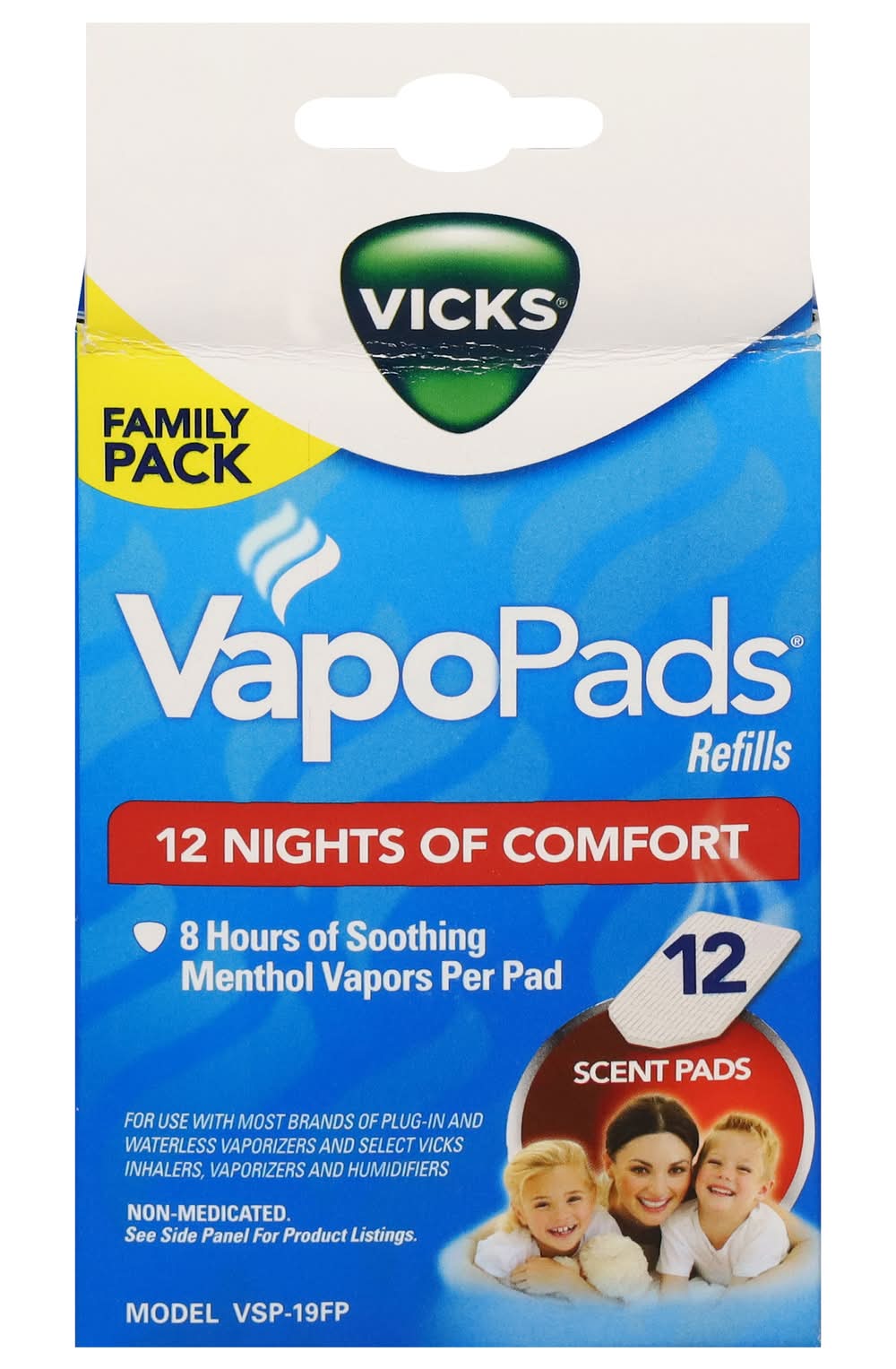Vicks Vapopads Refills Scent Pads Family pack, Menthol (12 ct)