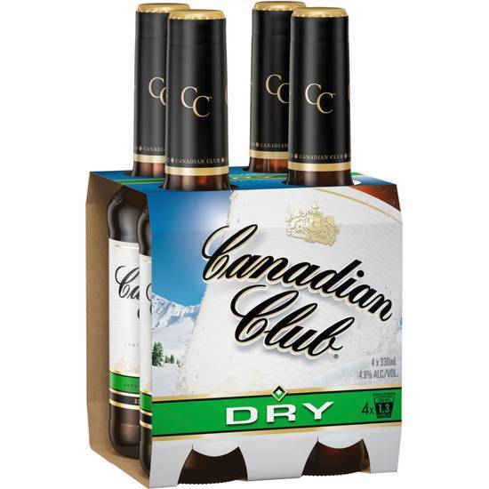 Canadian Club & Dry 4.8% Bottle 4x330mL