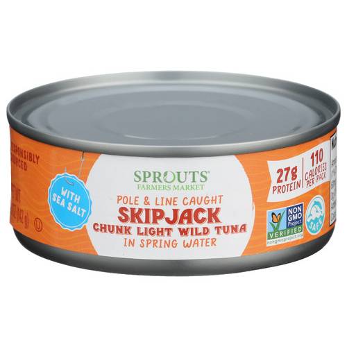Sprouts Wild Caught Skipjack Light Tuna with Sea Salt Can