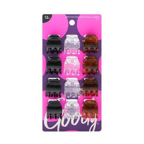 Goody Small Basic Half-Claw Hair Clips, Assorted (12 x 1.67 g)