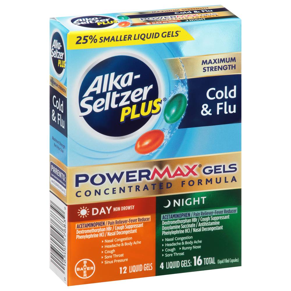 Alka-Seltzer Plus Powermax Day/Night Cold & Flu Liquid Gels