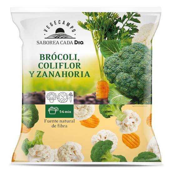 Brócoli, coliflor y zanahoria Vegecampo bolsa 1 kg