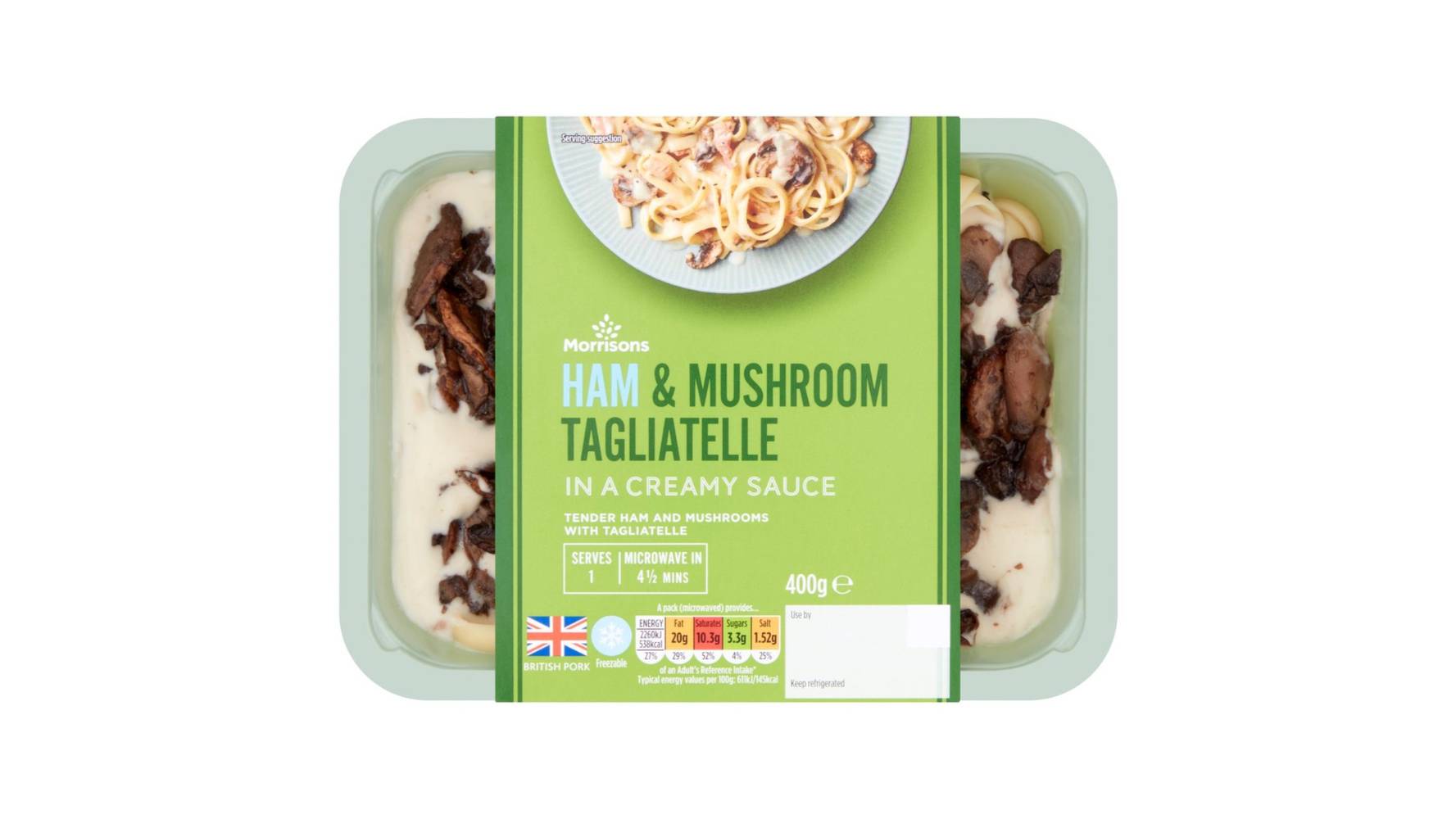 Morrisons Ham & Mushroom Tagliatelle In A Creamy Sauce