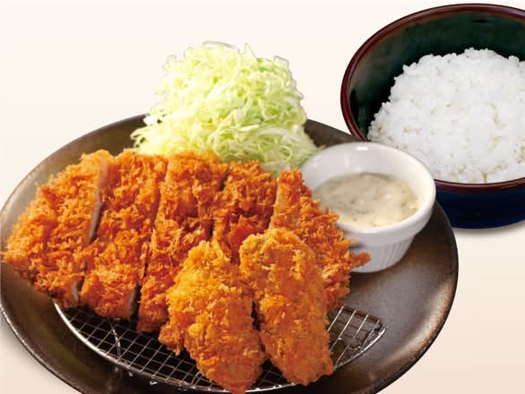 ロースかつ＆カキフライ（２個）定食