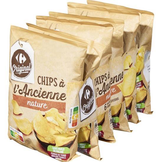Carrefour Original - Chips à l'ancienne nature (6 unités)